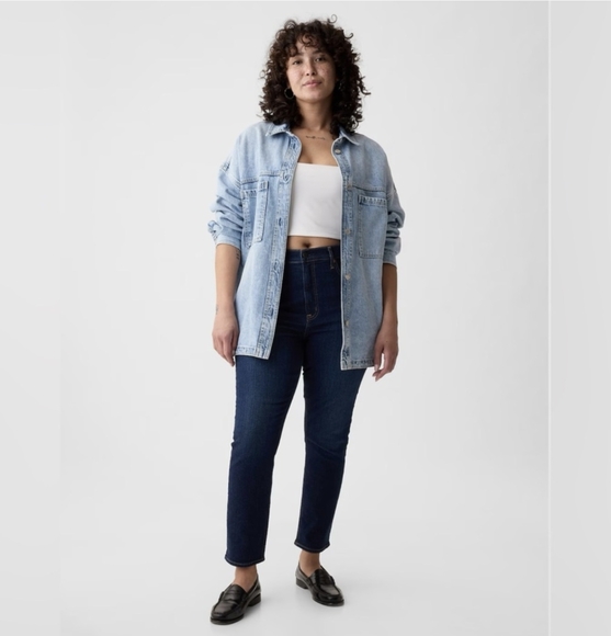 GAP Women's Vintage Slim High Rise Blue Straight Jeans Classic Style - Picture 1 of 8